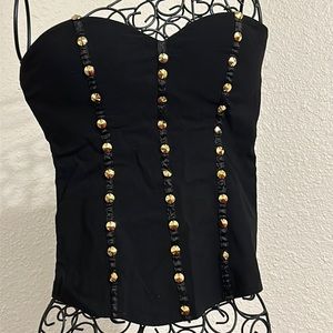 Oh Yes Royal Blue/Gold Corset Top M